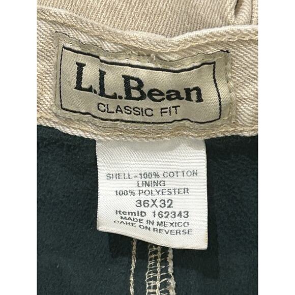 L.L. Bean Men's Size 36 x 32 Classic Fit Fleece Lined Denim Blue Jeans - Picture 4 of 4
